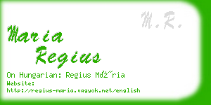 maria regius business card